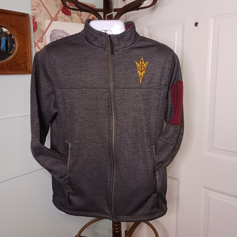 Arizona State ASU Sun Devils Colosseum Medium Charcoal Gray Full Zip Jacket
